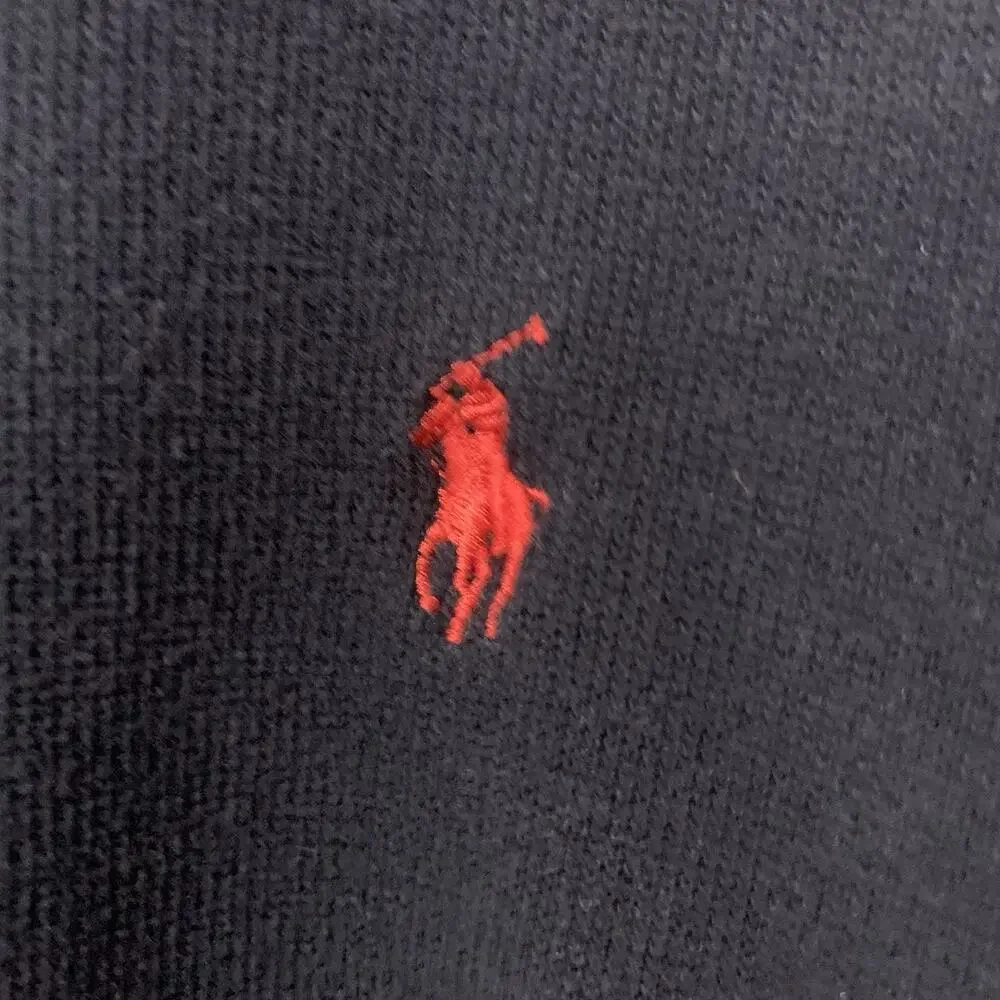 Ralph Lauren Quarter Zip Pullover Sweater Vintage Y2K Mens XL Navy Knit Red Pony